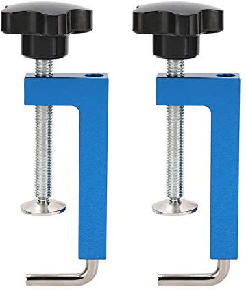 2Pcs Universal Fence Clamp for Table Saw Router Mitre Saw, Adjustable Woodworking Clamping Squares, Aluminum Body for Auxiliary Fence Attachment