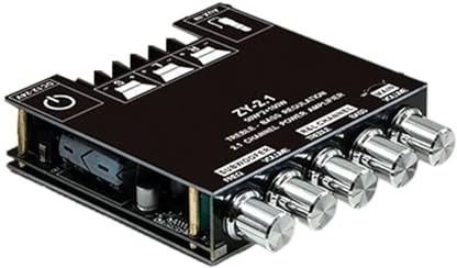 Audio Amplifier Board, 9.3x9x2.2cm Wireless Sound Receiver Module, 2.1 Channel Aluminum Alloy Circuit, Streaming Receiver for Speakers, Subwoofer