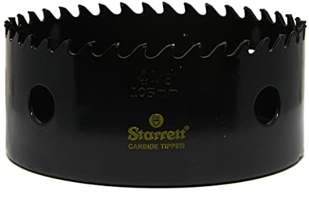 Starrett Tungsten Carbide Tipped Hole Saw - CT418 Deep Cut Holesaw Cutter - For Wood Suspended Flooring Reinforced Concrete & Fibreglass - 105MM