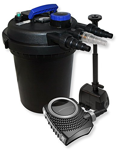 Wiltec Komplettset: CPF-180 Teichdruckfilter bis 6000 L mit 11 Watt UV-C Teichklärer, NEO8000 SuperEco Teichpumpe 8000l/h 70W, HJ-943 ECO Springbrunnenpumpe 800l/h 16W