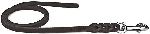Fettlederleine 1m / 1,35m / 2,20m / 3m Chrom oder Messing ohne Handschlaufe (1,35m x 8mm schwarz Chrom Haken)