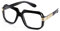Newbee Fashion Clear Lens Unisex-Adult 80old Schule Rapper Hip-Hop-DJ-Brille Schwarz/Gold