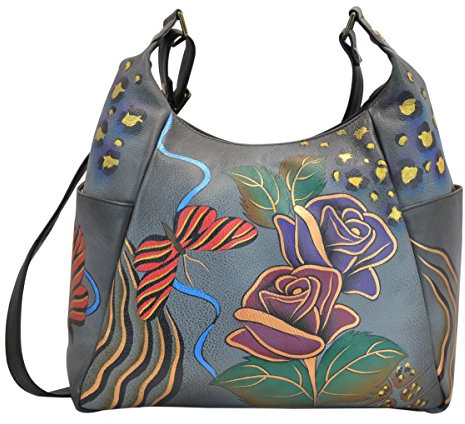 Anna by Anuschka Handbemalter Hobo mit vielen Taschen