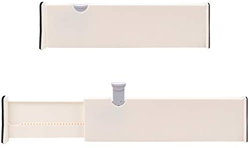 Kurtzy 2Stk Schubladenteiler Verstellbar Sortiersystem Schublade Kunststoff – 37,5 x 10 cm Schubladentrenner Verstellbar Schubladen Trennsystem für Küche, Kinderzimmer, Bad, Schreibtisch, Schrank