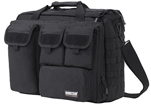 Seibertron X.K.B.B-2 Pro - Multifunktions- Herren Militär Taktische Outdoor Laptop Tasche, Handtasche, Aktentasche, Umhängetasche, Crossbody Sling Case, Groß genug für 17,3 Zoll Schwarz