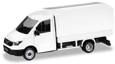 Herpa 13451 Man Minikit TGE Einzelkabine mit Plattform und Canvas, weiß, farbig