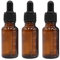 ericotry Lot de 3 flacons compte-gouttes gradués en verre ambré vides rechargeables pour huiles essentielles cosmétiques Elite Fluid Container Jar Pot Holder avec pipette en verre