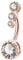 OUFER 14G Piercing au Nombril Acier Chirurgical Or Rose Femme Anneau de Nombril Barbell Ronde CZ Fille Bijoux de Piercing