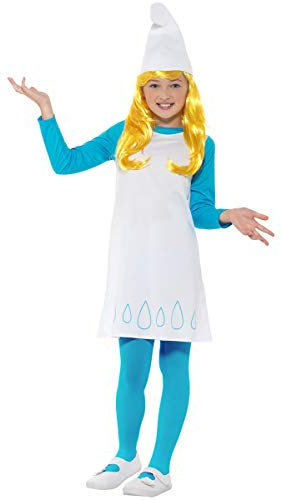 Funidelia | Schlumpfine Kostüm für Mädchen The Smurfs, Zeichentrickfilm, Die Schlümpfe, Zwerg - Kostüme für Kinder & Verkleidung für Partys, Karneval & Halloween - Größe 7-9 Jahre - Blau