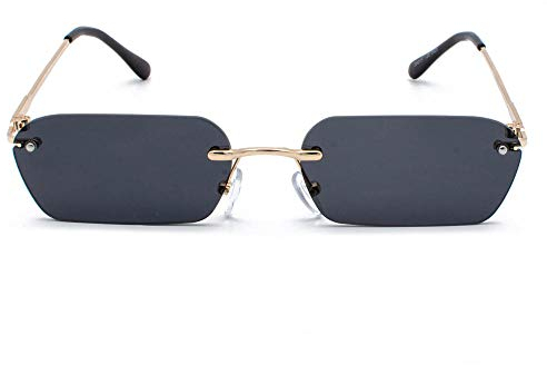 Sonnenbrillen Randlose rechteckige Sonnenbrille Frauen klare Farbe Quadrat Sonnenbrille für Männer kleine Größe UV400