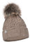ELIMELI Damen Winter Mütze warme Strickmütze Wintermütze mit Bommel Slouch Strick Beanie Damen Bommelmütze für Winter Hergestellt in EU Farbenauswahl 17528 (Cappuccino)