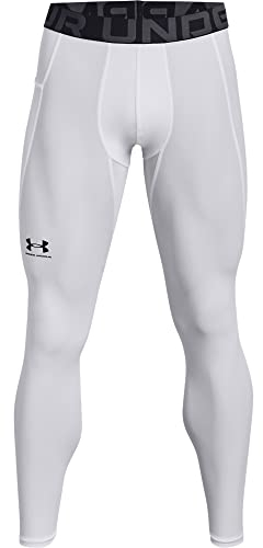 Under Armour Men's HeatGear Armour Leggings, White, X-Large