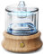 Lecdura Diffuseur d'huiles essentielles en verre, 80 ml, petit réservoir en verre naturel, base en bois naturel, diffuseurs d'arômes avec cordon USB, arrêt automatique, 7 couleurs de lumière pour la