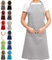EllaTex Damen/Herren/UNISEX Schürze Kochschürze Kellnerschürze Bistroschürze Küchenschürze Grillschürze Latzschürze 100% Baumwolle, Farbe: Hellgrau