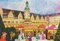 Weihnachtskarte Leipzig Sachsen Weihnachten Grußkarten Goldprägung Kunstkarte Retro Nostalgie Vintage