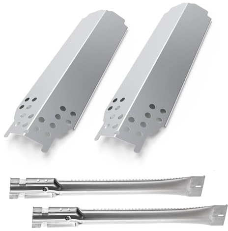 BQMAX Stainless Steel Repair Kit for Charbroil Classic 280 2-Burner, 360 3-Burner Liquid Propane, G320-0200-W1, G215-0203-W, Gas Grill Burner, Heat Plates Shield Tent and Crossover Tube