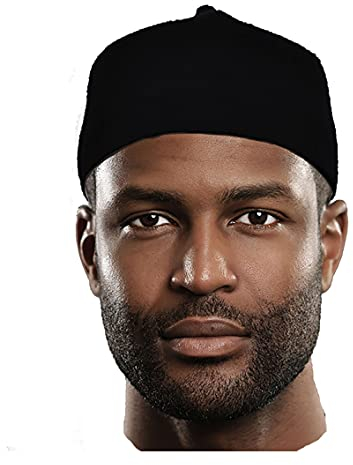 Dupsie's Igbo-Mütze aus Wollfilz, afrikanischer Fez Kufi, Schwarz, Schwarz, 7.875