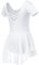 Soudittur Ballettkleidung Mädchen Ballettkleid für Kinder Baumwolle Balletttrikot Kurzarm Ballettanzug Tanzkleid Tanzbody mit Chiffon Rock Tütü(150,Weiß)