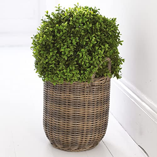 BLOOM Artificial Large Boxwood Ball Topiary Plant – 50cm Fake Green Foliage, Faux Silk Flowers That Look Real, Perfect for Mothers Day, Home Decor, Nursery Pot Included