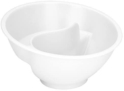 Bol divisé à Céréales, Bol à Trempette pour Frites, Bol séparé Sec et Humide pour Collation et (Blanc)