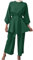 Gebetskleidung für Frauen Abaya Muslim Damen Muslimische Islamische Langarm Top + Lang Hose 2 Teiler Kaftan Khimar Namaz Elbisesi Ramadan Burka Ganzkörper Outfit Grün L