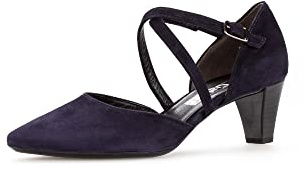 Gabor Damen Riemchen Pumps | Frauen Absatzschuhe | Sandaletten | überkreuzte Riemchen | feine halteriemen | high Heels | Atlantik | 43 EU - 9 UK