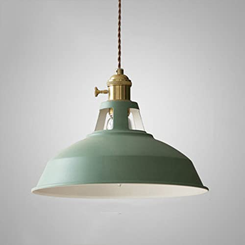 Mengjay Retro Industrielle Pendelleuchte,Vintage Hängeleuchte Breite Lampe Kronleuchter aus Eisen Hängelampe, E27 Lampenfassung Deckenleuchte für Küchen Keller Wohnzimmer flur. (Grün)