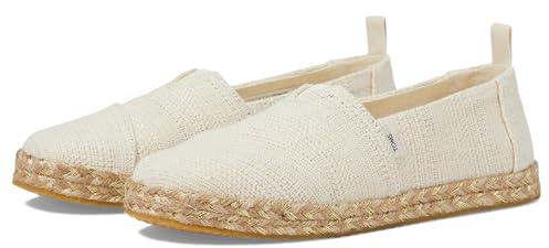 TOMS Alpargata Rope Flacher Slipper, Natural Undyed Metallic Linen Stripe, 38 EU