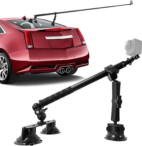 Higatful Suction Car Mount Kit for Insta360 ONE X3 X2 X RS R GO 2 3, Suction Cups Mount with 120cm Selfie Stick Compatible with GoPro Hero 11 10 9 8 7
