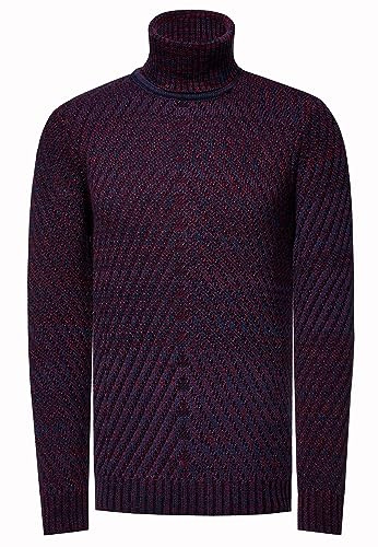 Rusty Neal Strickpullover Herren Regular Fit Rollkragen Grob-Strick-Pullover Kontrastpulli 439