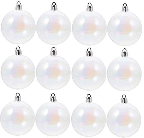 Gadpiparty 36 STK Perlblasenball Klare Weihnachtskugeln Klare Glasverzierungen Urlaub Anhänger Dekoration Kuchendekoration Glitzerkugeln Weihnachtsfeierdekorationen - Plastik Perlmutt