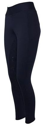 PFIFF 103110 Winterreitleggins „Alaska“ mit Handytasche, Kinder Damen | Blau 146/152