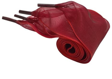 BupiMufi 4cm Breite Flachsenkel Ribbon Schnürsenkel Aus Organza 120cm 140cm (Dunkelrot, 120)