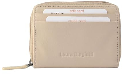 Laura Biagiotti Damen Geldbörse aus Echtleder – Klein, mit Buntem Innenfutter und Geschenkbox