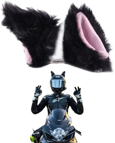 Helm Ohren Skihelm Ohren Motorradhelm Ohren Motorradhelm Deko passend für Motorradhelm Skihelm Fahrradhelm usw. (Schwarz)