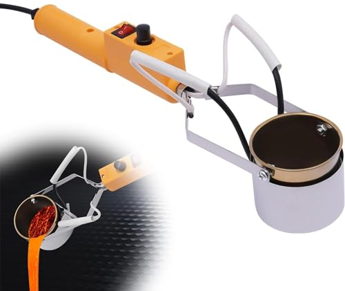 MINI Pot de fusion de plomb, four de fusion d'étain portatif sans plomb, réglable de 302 à 842 °F, manchon de tuyau double couche à noyau chauffant en métal, pour moules de poids de pêche et pendentif