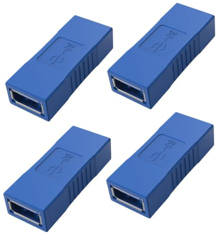 Greluma 4 Pièces Adaptateur USB 3.0 Femelle à Femelle, coupleur USB USB 3.0 A Femelle à Femelle, connecteur d'extension