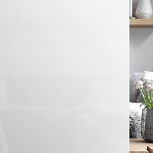NINETREX Window Film Privacy,Stained Privacy Film For Glass Windows, Frosted Glass Film For Windows, Removable Window Tint Vinyl White No Glue Static Cling(44.5 * 400cm)