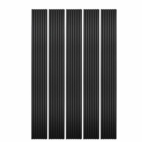 DECOON - Lot de 2 Panneaux tasseaux Bois décor Noir - Isolation Acoustique & Design Moderne - Fond Noir, idéal tête de lit & Bureau - Pose Facile - 250 x 30 x 1,9 cm (1,5m²)