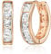 Linawe Hoop Stud Earrings for Women Trendy, Moissanite Earrings Rose Gold, Cubic Zirconia Tragus Piercing Huggie Earrings, Helix Small Mini Chunky Tiny Hoop Cartilage Earrings