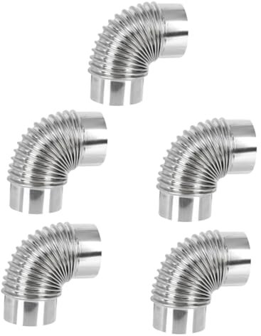 jojofuny 5pcs Flexible Kitchen Vent Hose Stainless Steel Exhaust Elbow for Stove Easy Install Pipe