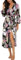 PrinStory Peignoir long ou court en tricot pour femme - Kimono doux - Robe de chambre décontractée pour femme, Bb08 Big Leaf Rose, M
