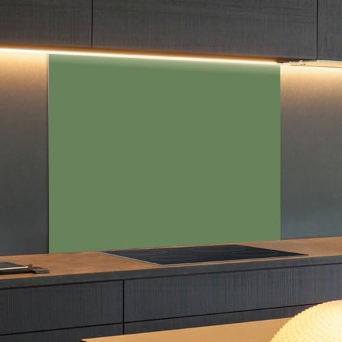 Spritzschutz Küchenrückwand Glas 100 x 40 cm Dunkelgrün, Küchenwand Wandschutz, Herd Spritzschutz, Rückwand Küche Glas, Pfannenspritzschutz - RUECKWAND24