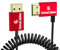 Alvin's Cables 8K HDMI Cable 2.1 48Gbps High Speed Φ2.4mm Ultra-Thin HDMI 8K@60Hz 4K@120Hz for Sony A7 A9, BMPCC, for Canon C70, for Atomos Ninja, for SmallHD, Straight to Left Angle Coiled