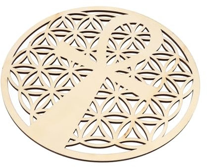 Operitacx 1 Pc astillas de madera decorativas de rejilla Decoración para colgar en la puerta decoración de pared de geometría sagrada tabla de madera bricolaje decoracion hogar home decor