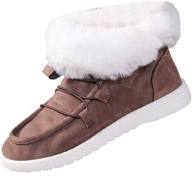 Generico Stivaletti Donna 2024 Stivali Brillantinati Donna Stivali da neve da donna, scarpe da ginnastica casual alla, scarpe casual piatte traspiranti, stivali Stivaletti Donna con (Coffee, 41)