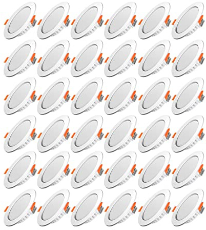 Tofisr LED Einbaustrahler Flach 230V Inkl. 36x 5W Einbauleuchten Slim Deckenstrahler IP20 Downlights Neutralweiß 4500K LED Spots Set