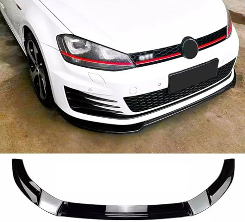 For Auto Perfectionists UK Front Splitter Spoiler Lip Compatible With VW Golf MK7 MK7.5 R GTD GTI TSI TDI 2013-2024 ABS Gloss Black