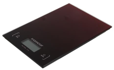 KASANOVA Bilancia da Cucina Digitale Vetro Rosso 5kg