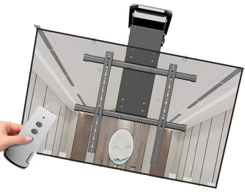 SaryEdge TV Bracket Bearing 50kg Motorized Ceiling TV Mount - Adjustable Ceiling TV Mount Bracket, TV Lift Mount With Remote And Switch Control(